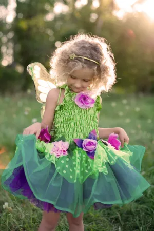 Green Fairy Blooms Deluxe Dress with Wings
