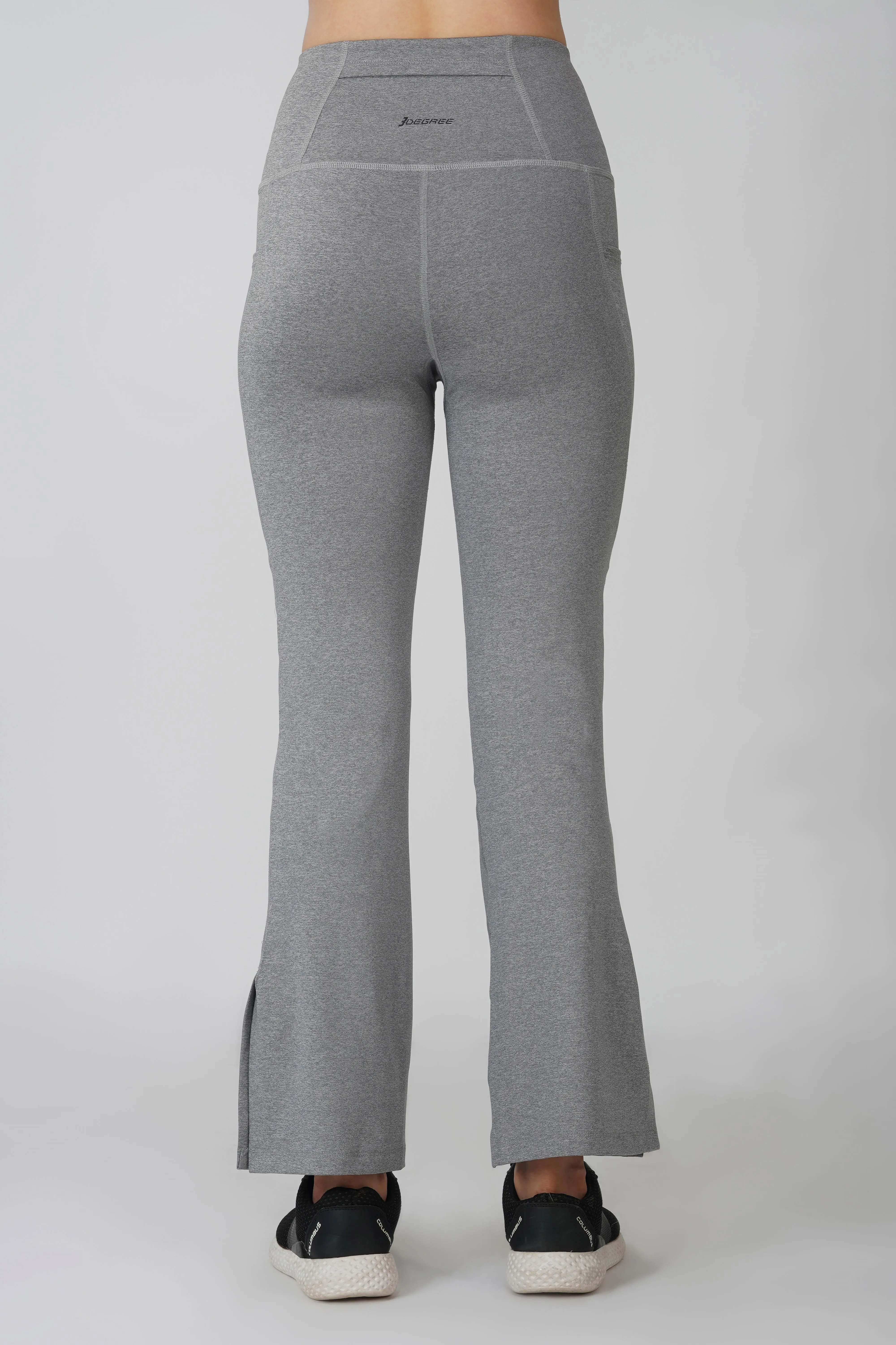 Grey Side Slit Flare Pant