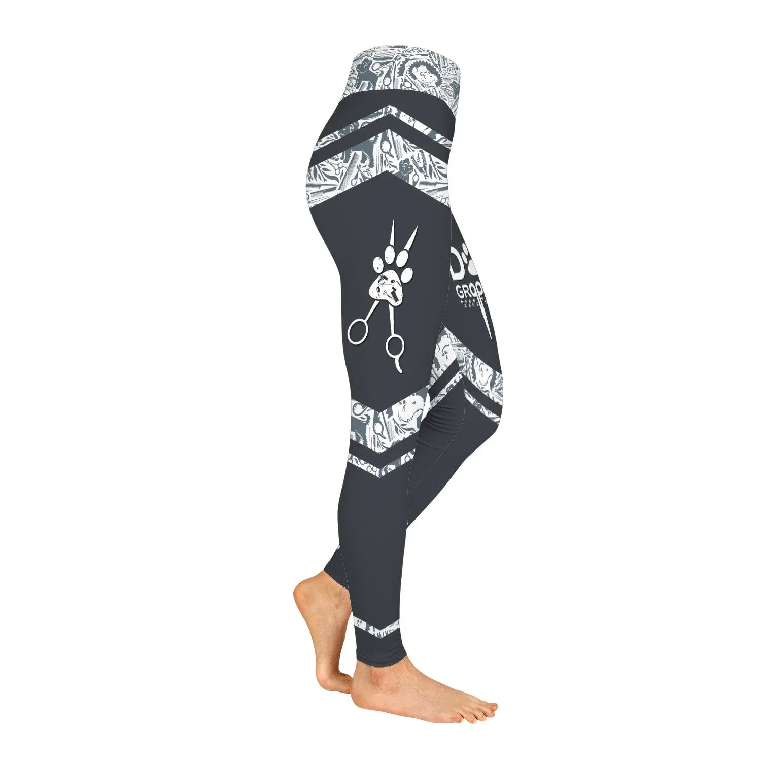Groomer Legging Pet Grooming Apparel Paw Pattern Legging Gift For Women 01