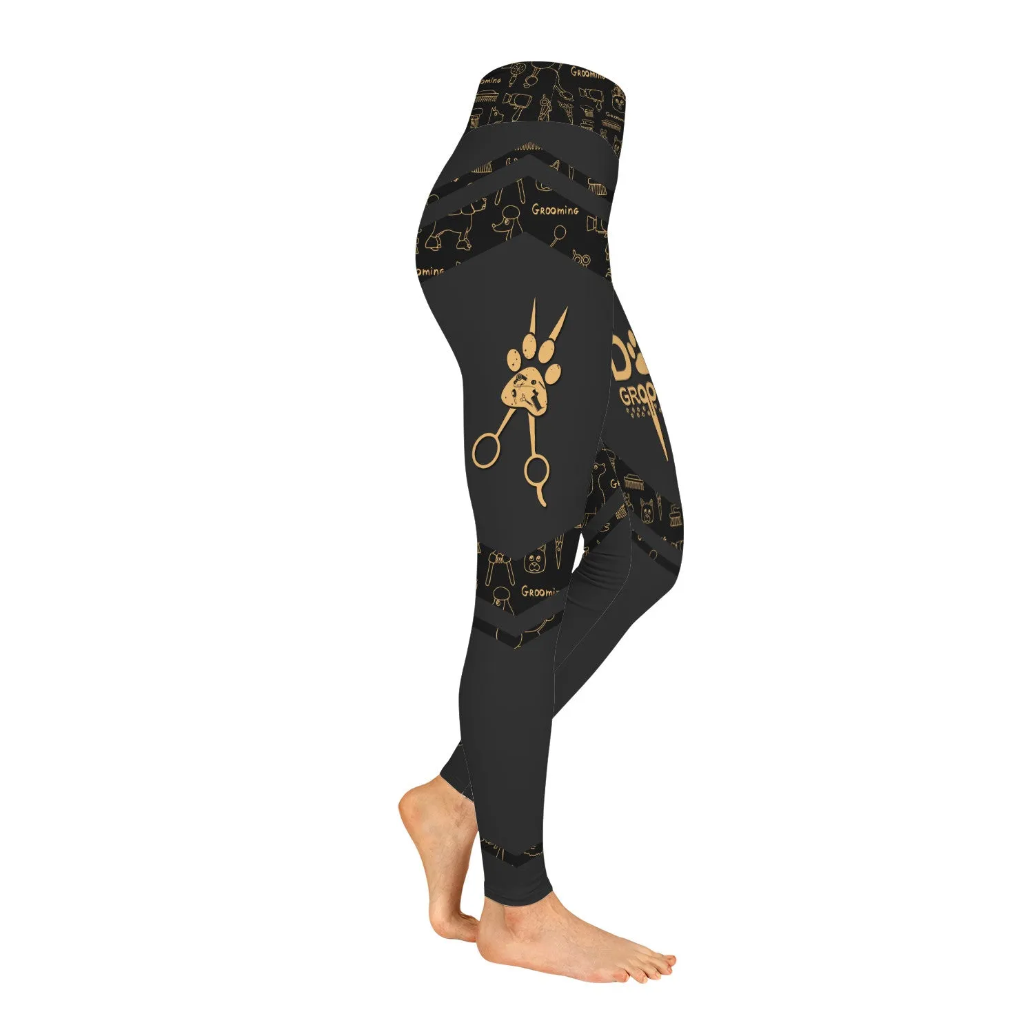 Groomer Legging Pet Grooming Apparel Paw Pattern Legging Gift For Women nh