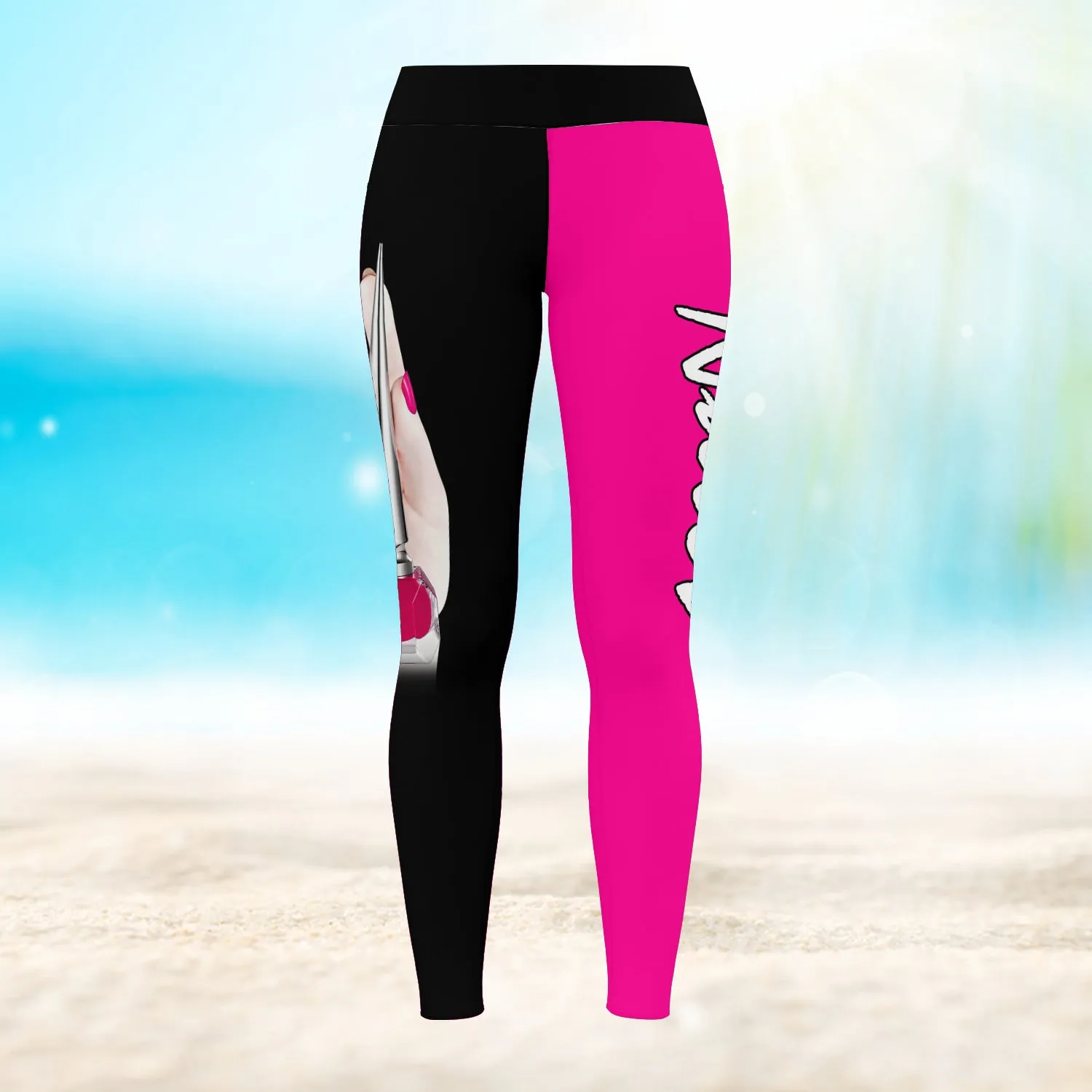 Hand Pink Nail Hustle 3D Legging 915 NA93