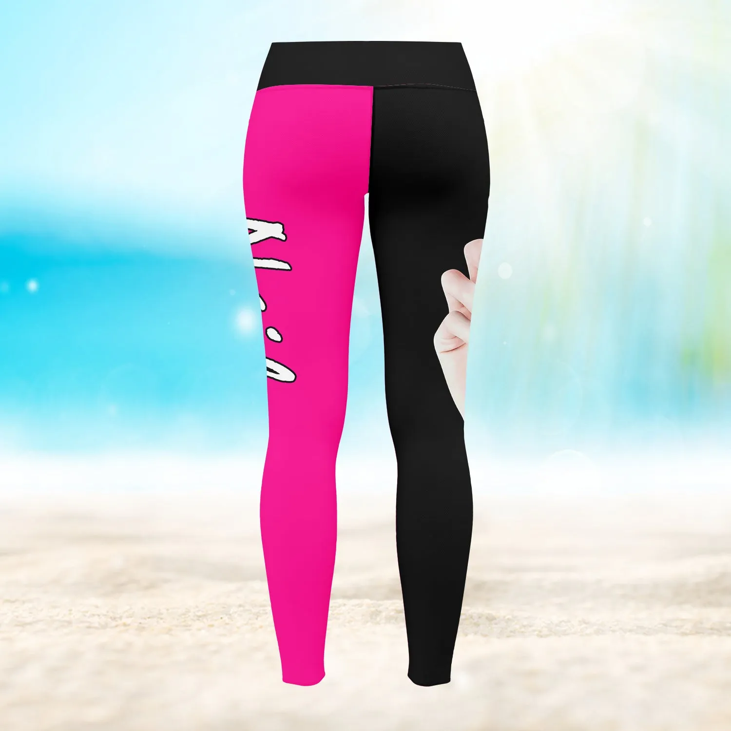 Hand Pink Nail Hustle 3D Legging 915 NA93