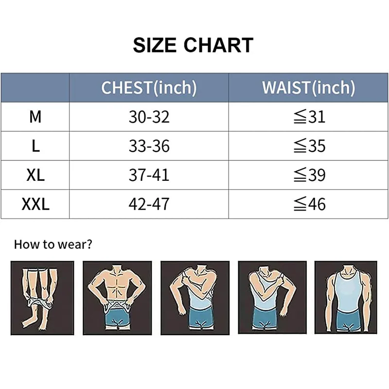 HANERDUN Men Compression Shirt Slimming Body Shaper Vest Tummy Control Shapewear with Zipper