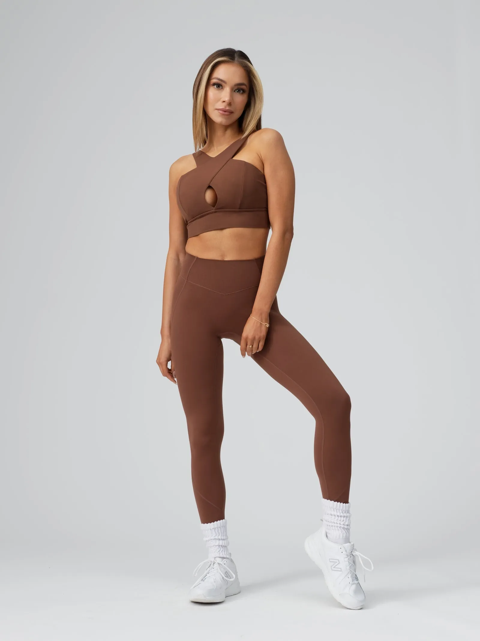 Harmony Halter Sports Bra - Mocha