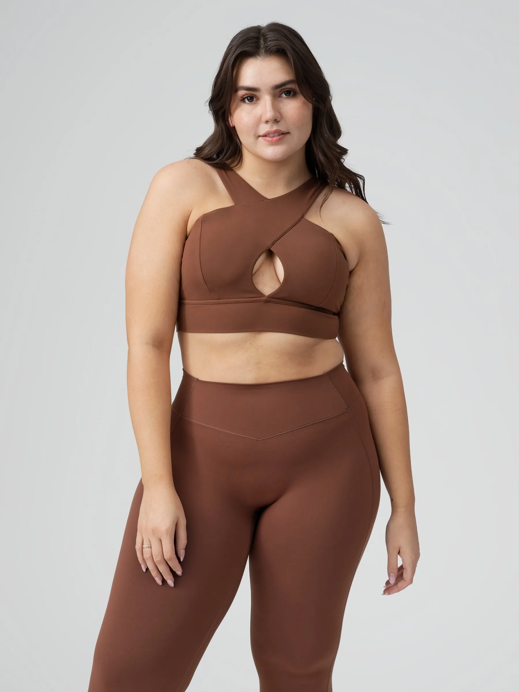 Harmony Halter Sports Bra - Mocha