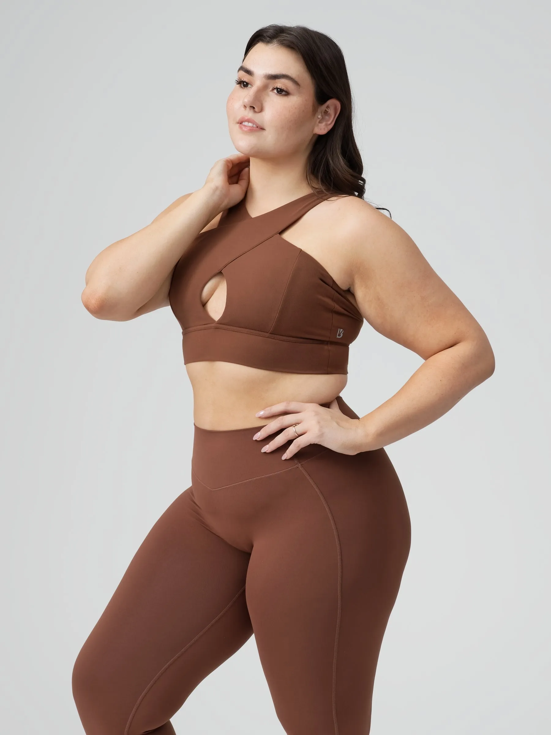 Harmony Halter Sports Bra - Mocha