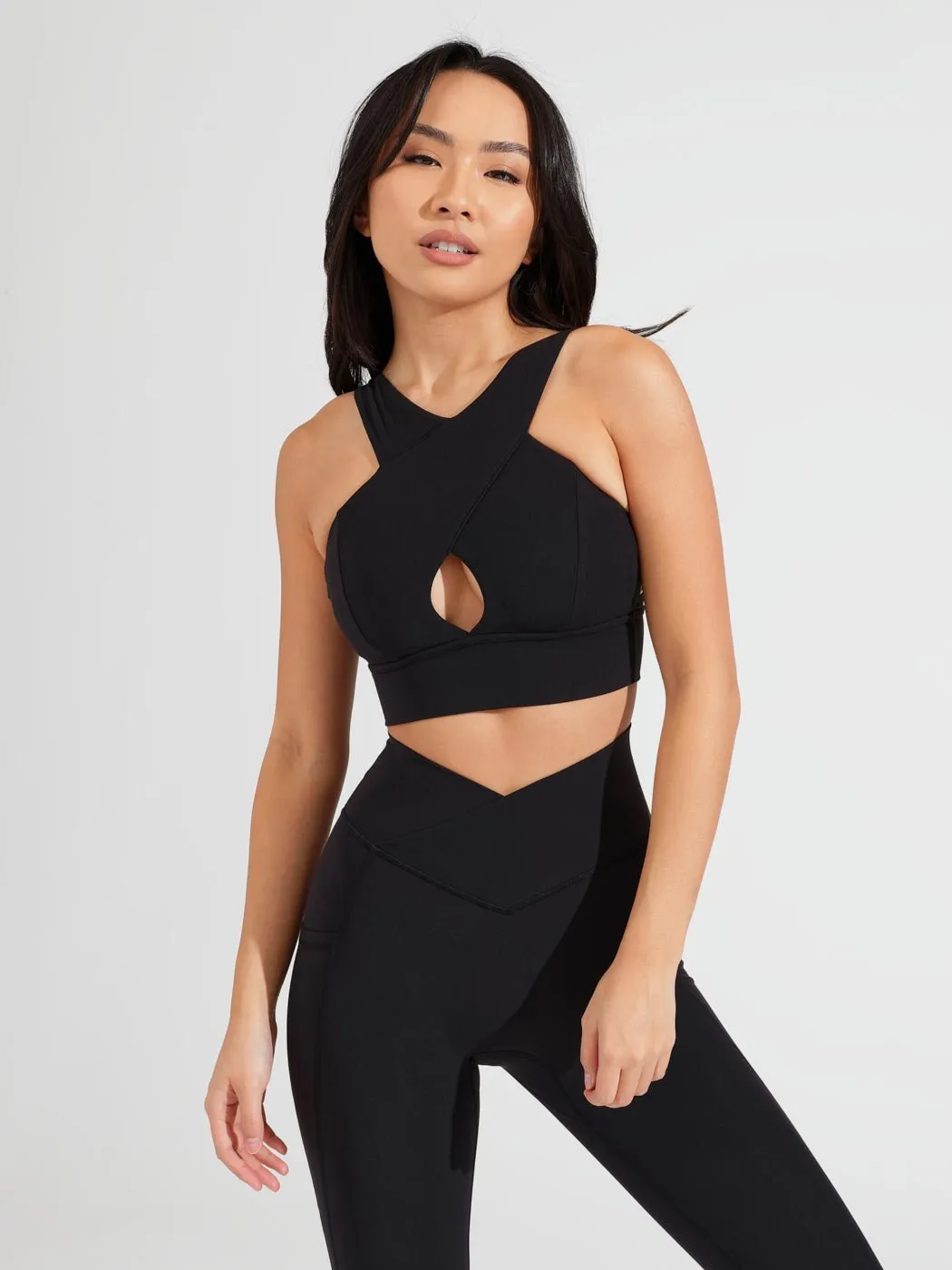 Harmony Halter Sports Bra - Onyx Black