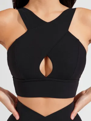 Harmony Halter Sports Bra - Onyx Black
