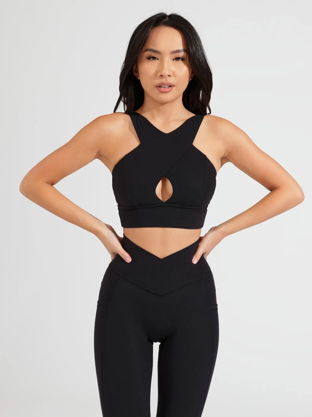 Harmony Halter Sports Bra - Onyx Black