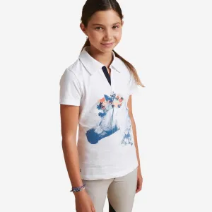 Horse Riding Short-Sleeved Polo Shirt 100 - Melon