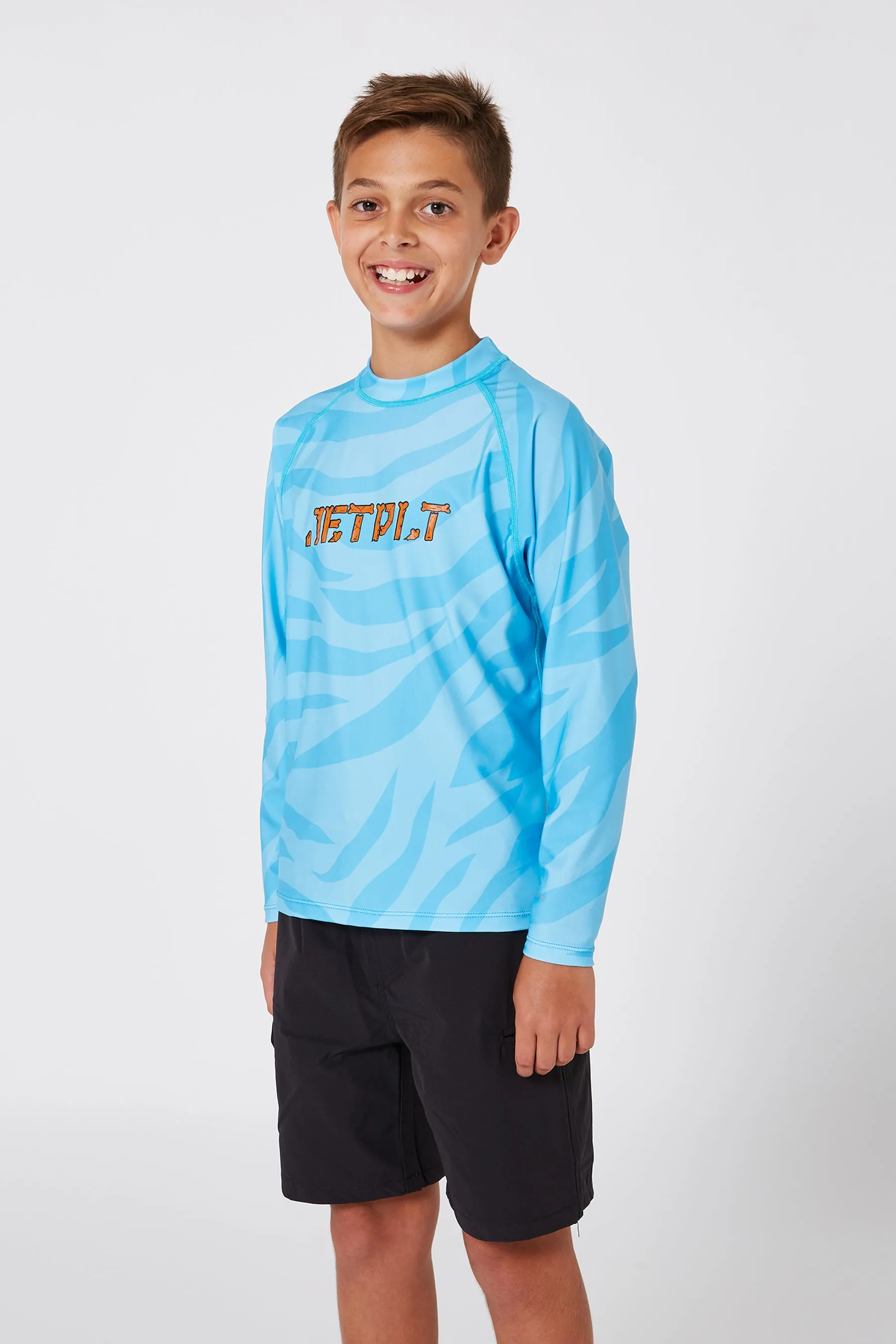 Jetpilot Youth LS Hydro Boys Rashie - Blue