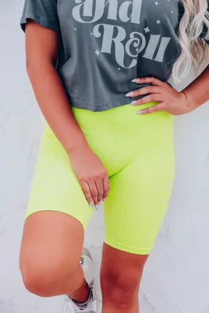 Keep it Cool Leopard Biker Shorts - Lime