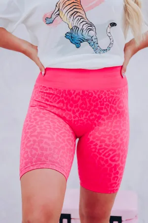 Keep it Cool Leopard Biker Shorts - Pink