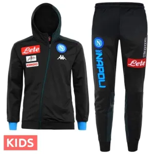 Kids - SSC Napoli dark blue hooded presentation soccer tracksuit 2018/19 - Kappa