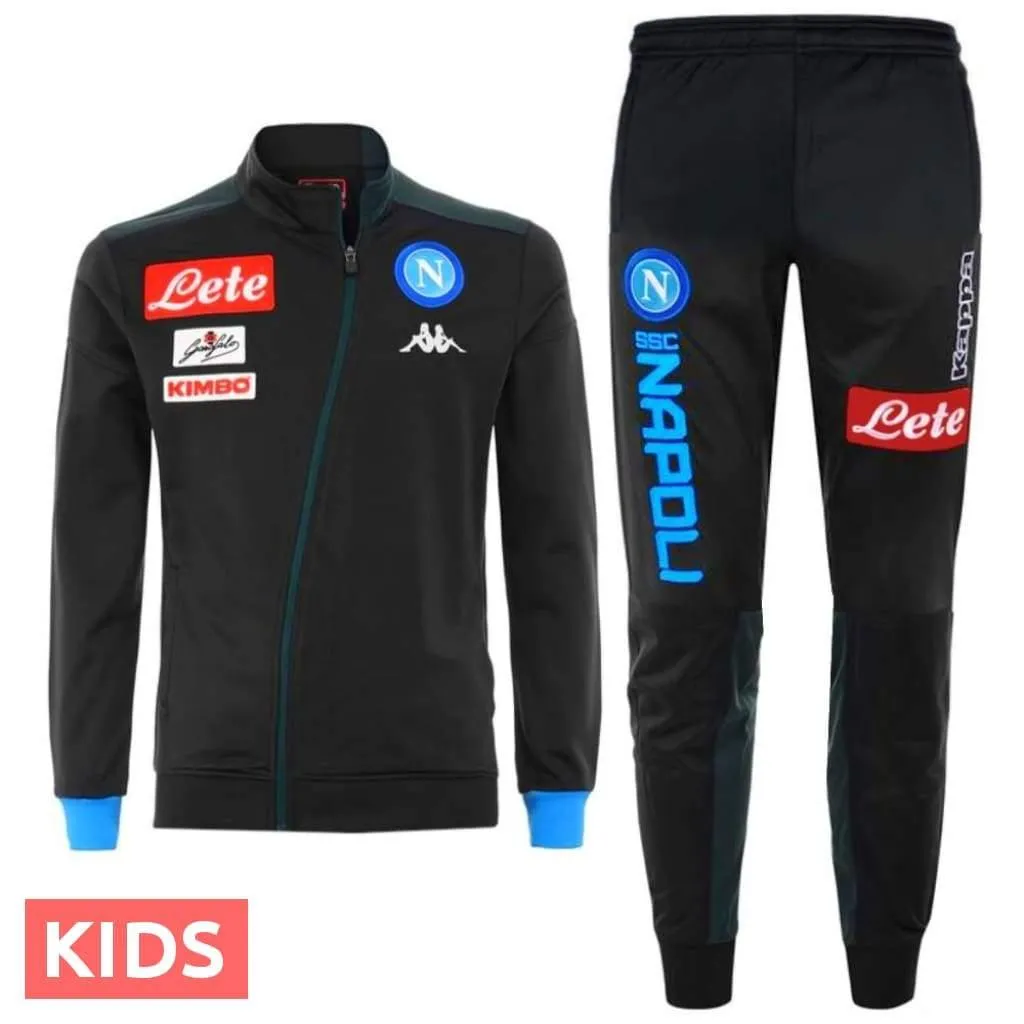 Kids - SSC Napoli dark blue presentation soccer tracksuit 2018/19 - Kappa