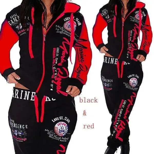 Ladies Jogging Jacket Sports Suit Women Tracksuit Set