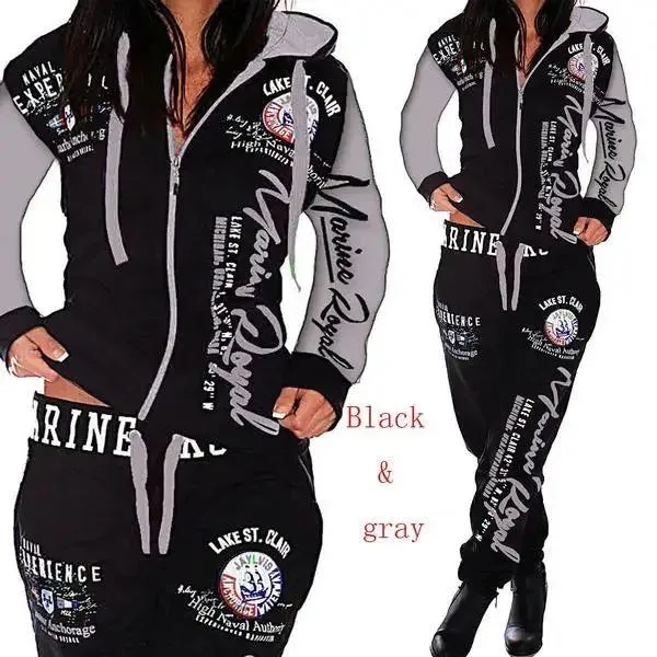 Ladies Jogging Jacket Sports Suit Women Tracksuit Set