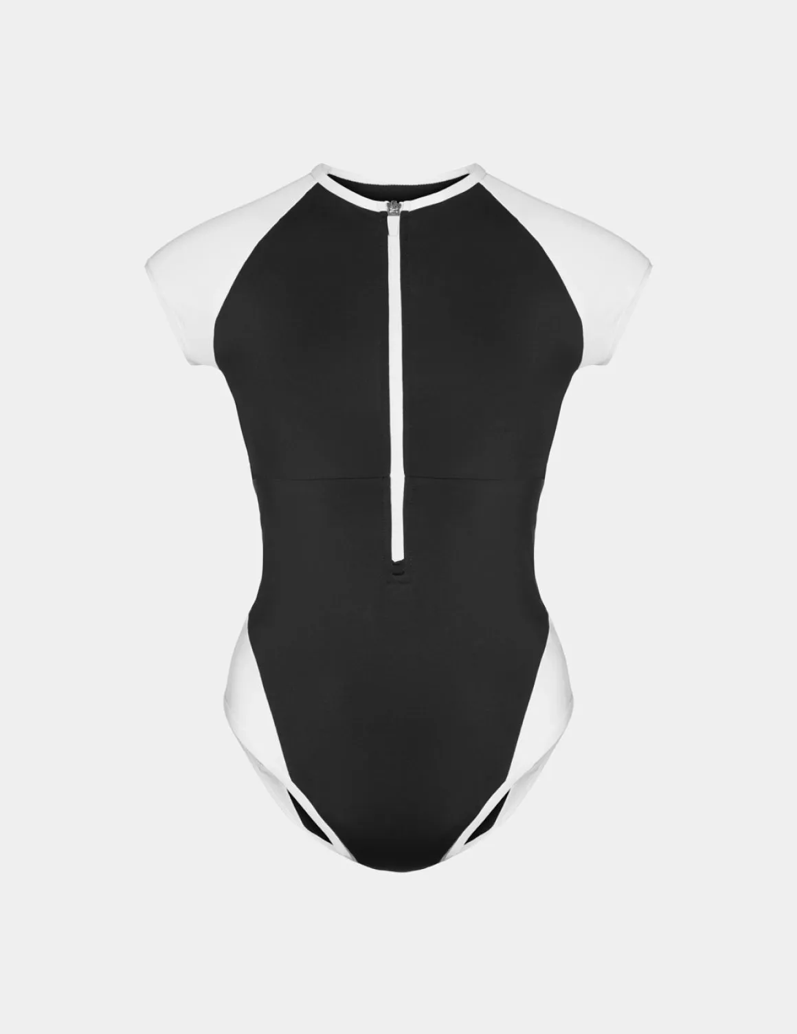 Leakproof Cap-Sleeve One Piece Swimsuit - Color Block