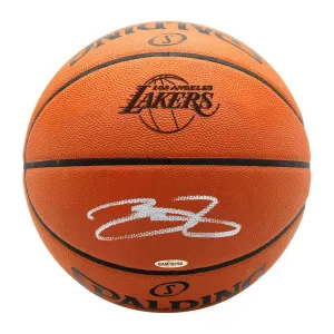 LeBron James Autographed Los Angeles Lakers Logo Stamp Authentic Spalding Basketball