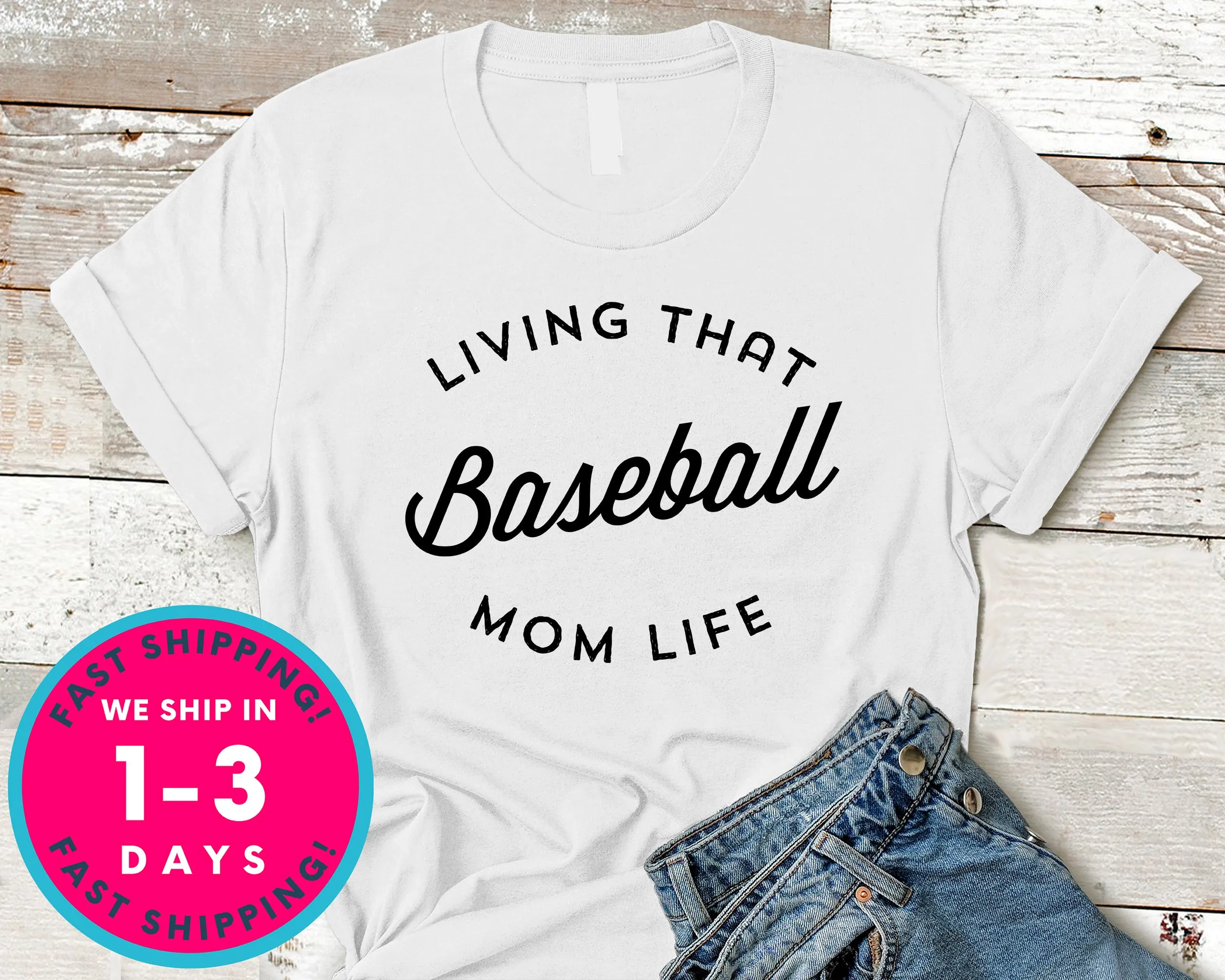 Living That Baseball Mom Life Gift For Moms T-Shirt - Sports Shirt