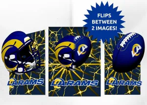 Los Angeles Rams 3D Art Print 12x16 Lightning Flip