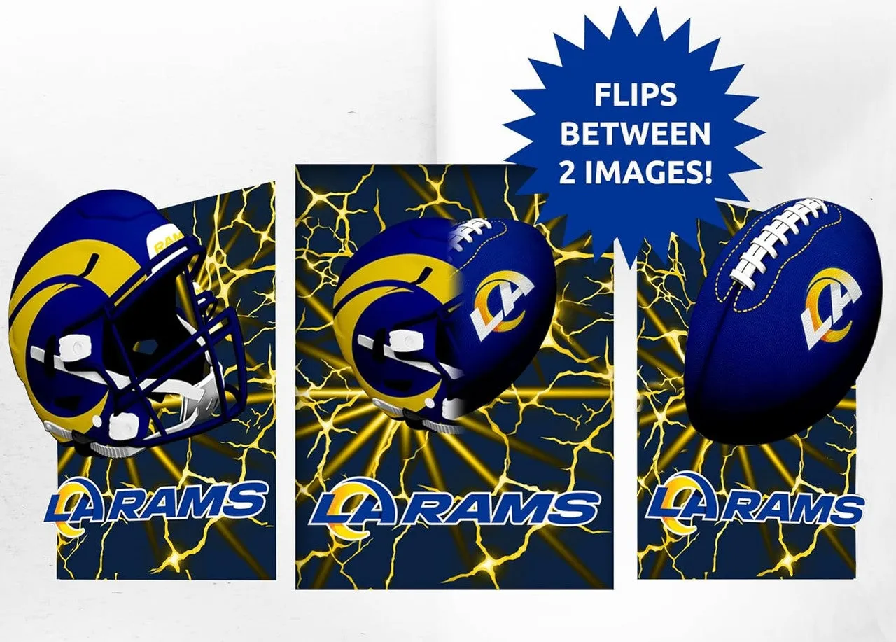 Los Angeles Rams 3D Art Print 12x16 Lightning Flip