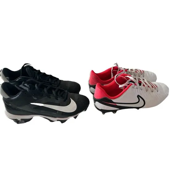 LOT OF 2 PAIRS OF Nike Football &amp; Soccer CLEATS, YOUTH BOYS SIZE 6Y
