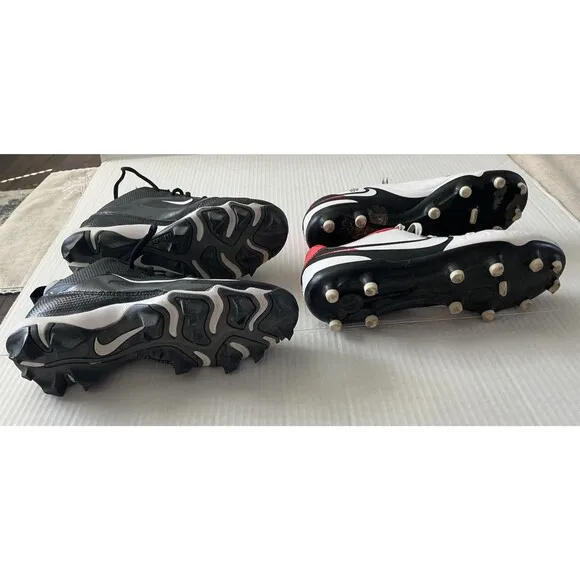 LOT OF 2 PAIRS OF Nike Football &amp; Soccer CLEATS, YOUTH BOYS SIZE 6Y