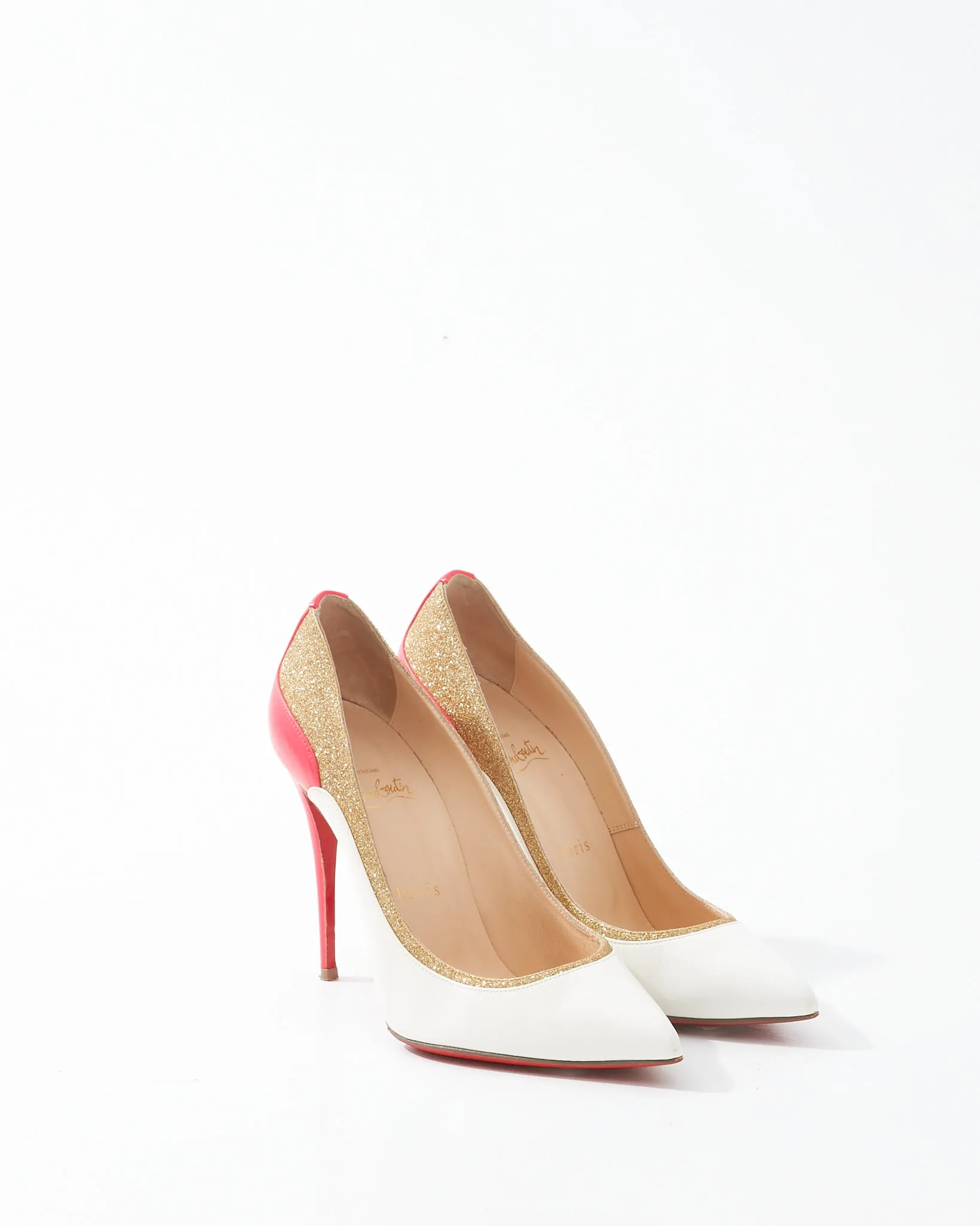 Louboutin Tri Color Pigalle 120 Point Toe Heel - 37.5