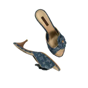 Louis Vuitton Denim Kitten Heels