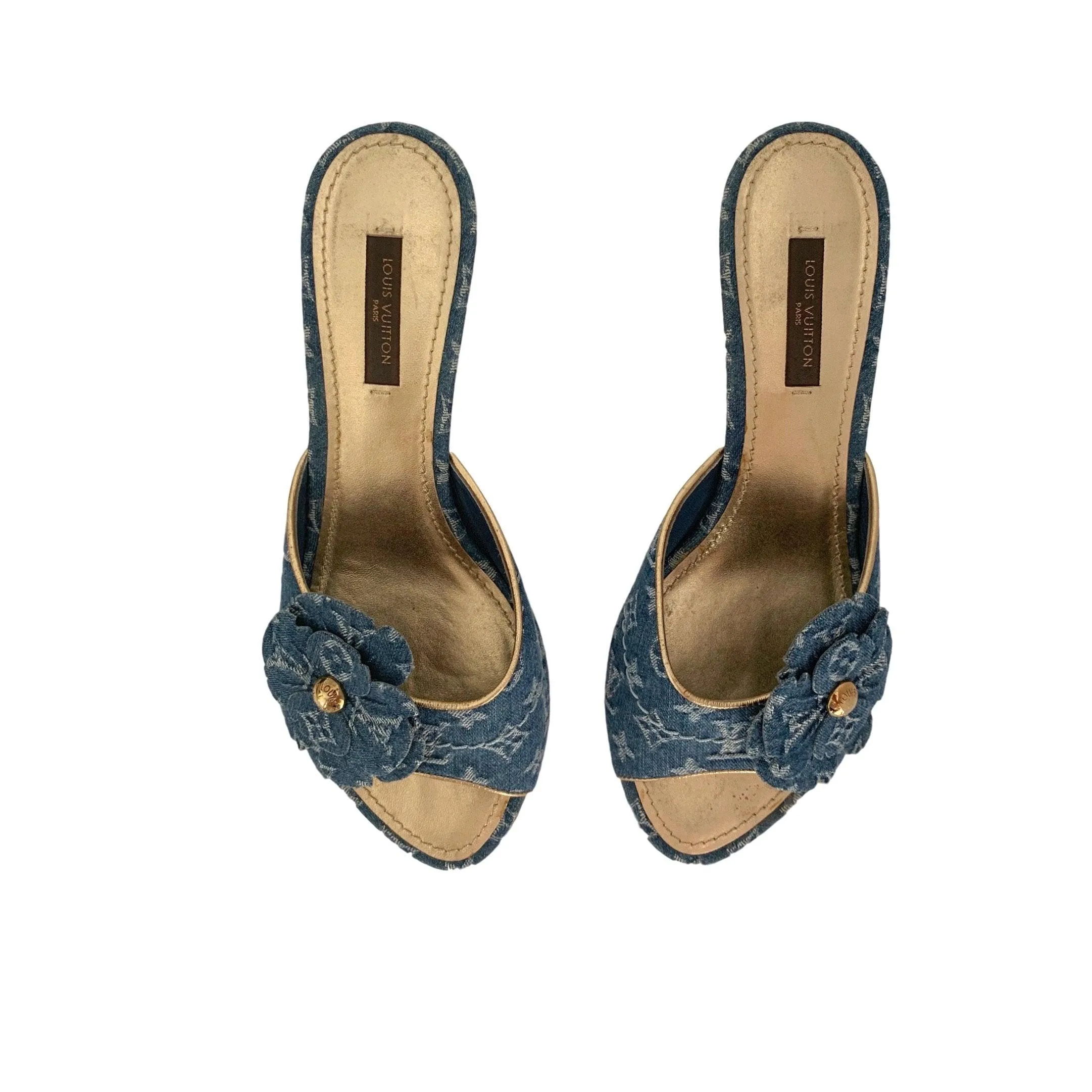 Louis Vuitton Denim Kitten Heels