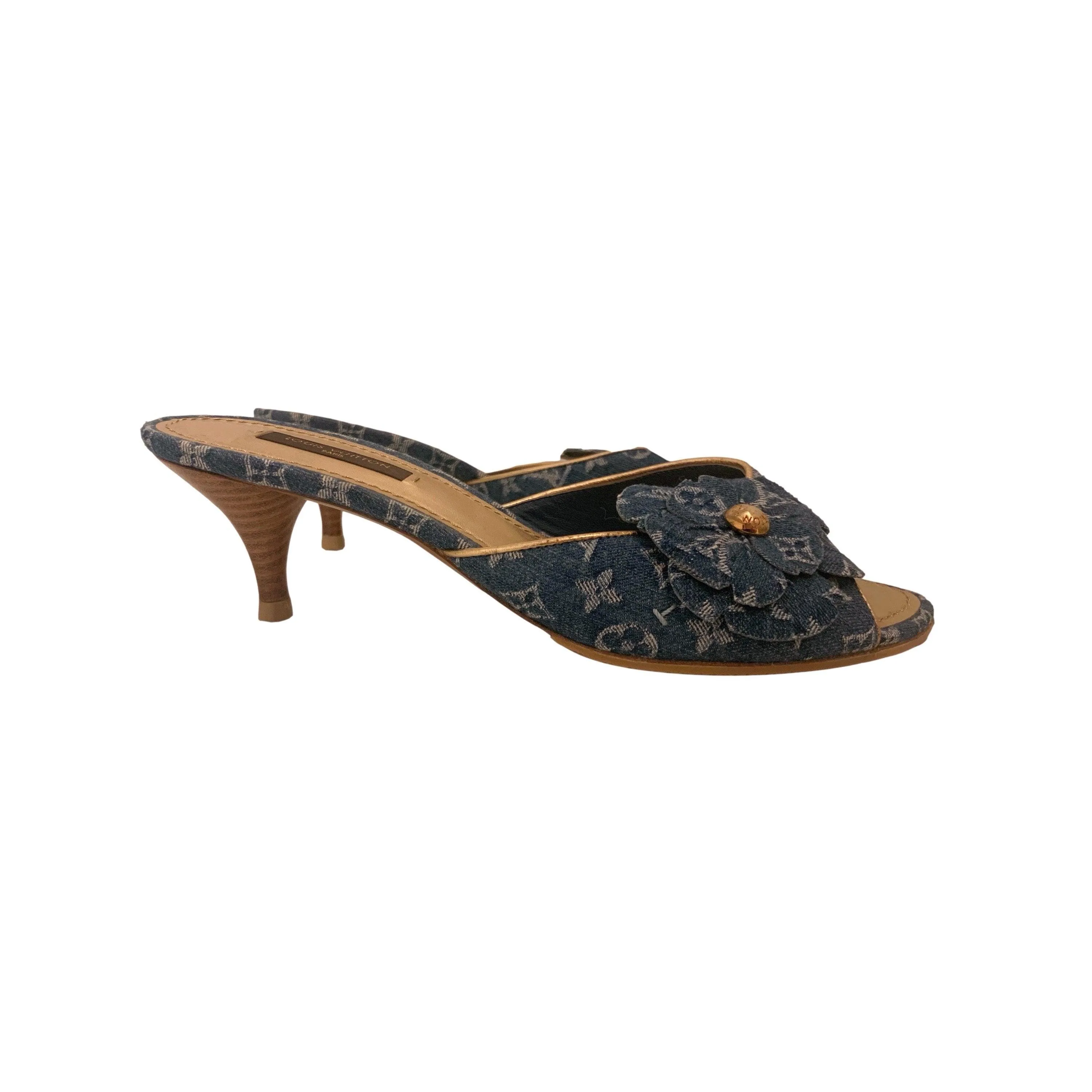 Louis Vuitton Denim Kitten Heels