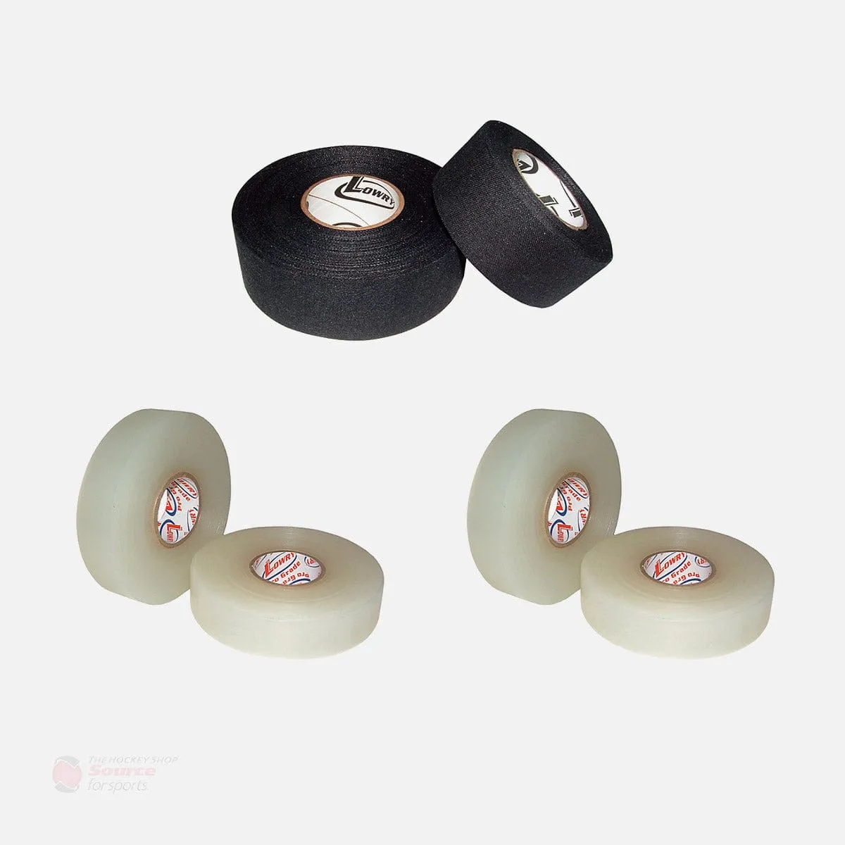 Lowry Sports Hockey Tape Mix Pack - 2 Black & 4 Sock