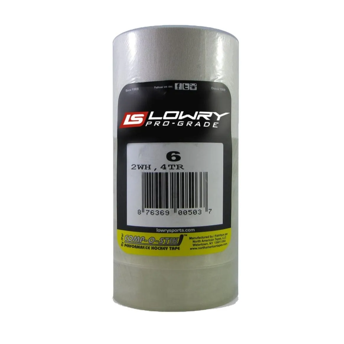 Lowry Sports Hockey Tape Mix Pack - 2 White & 4 Sock