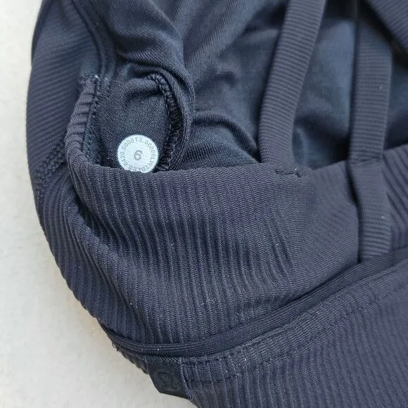 Lululemon Energy Black Longline Ribbed Sports Bra