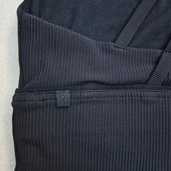 Lululemon Energy Black Longline Ribbed Sports Bra