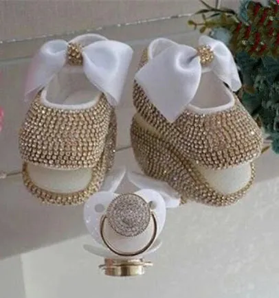 Luxury Baby Bottles & Shoes Headband Set Keepsake