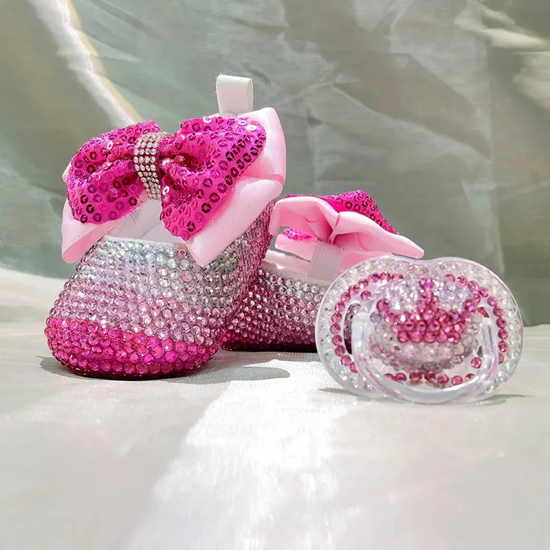 Luxury Baby Bottles & Shoes Headband Set Keepsake