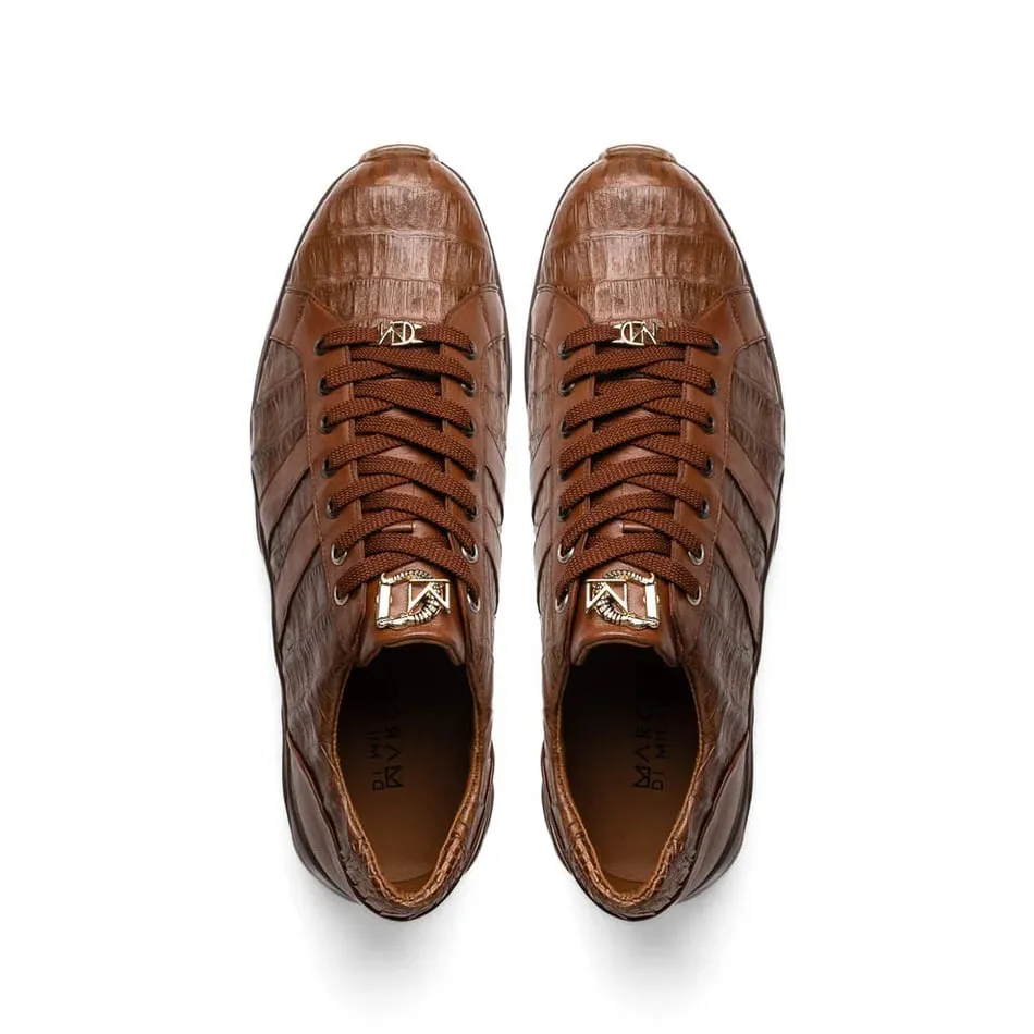 Marco Di Milano Nino Men's Shoes Bay Apache Sleek Genuine Caiman Crocodile Fashion Sneaker