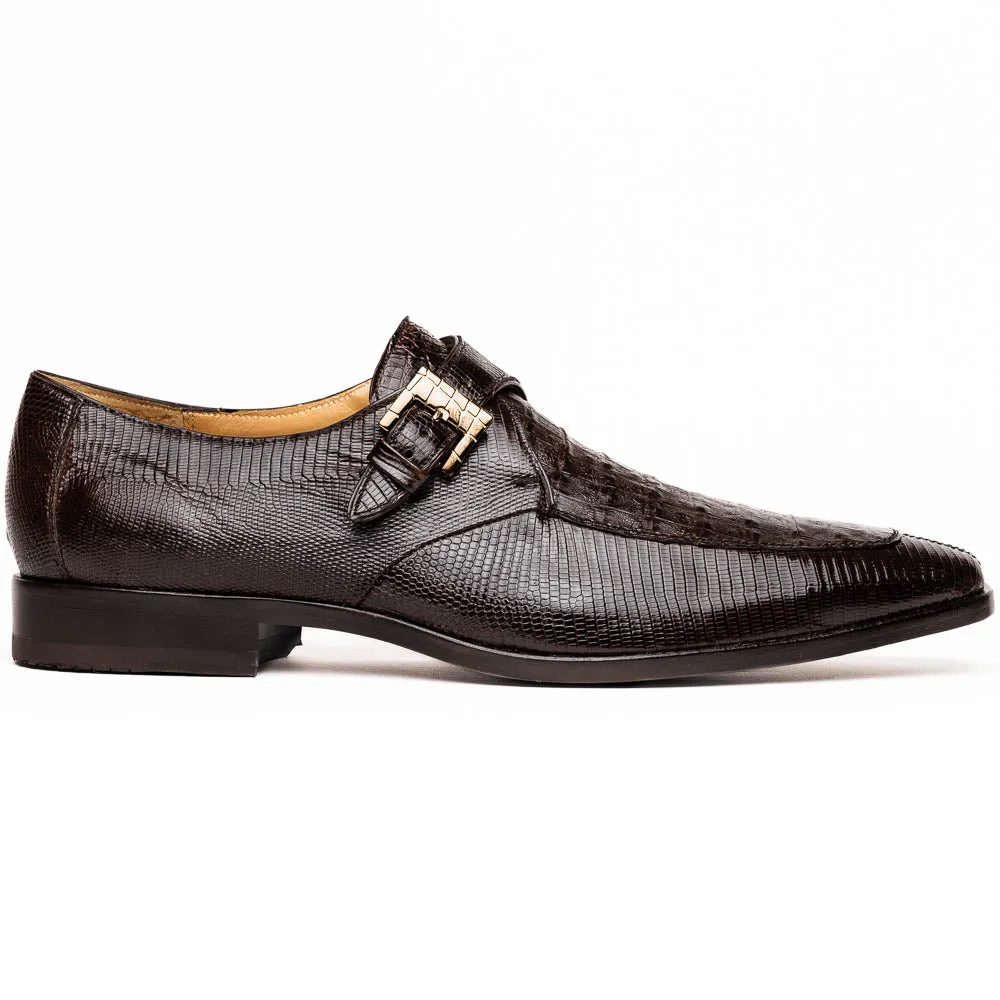 Marco Di Milano Toluca Men's Shoes Brown Exotic Crocodile & Lizard Monk Strap