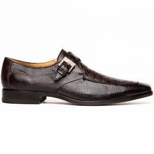Marco Di Milano Toluca Men's Shoes Brown Exotic Crocodile & Lizard Monk Strap