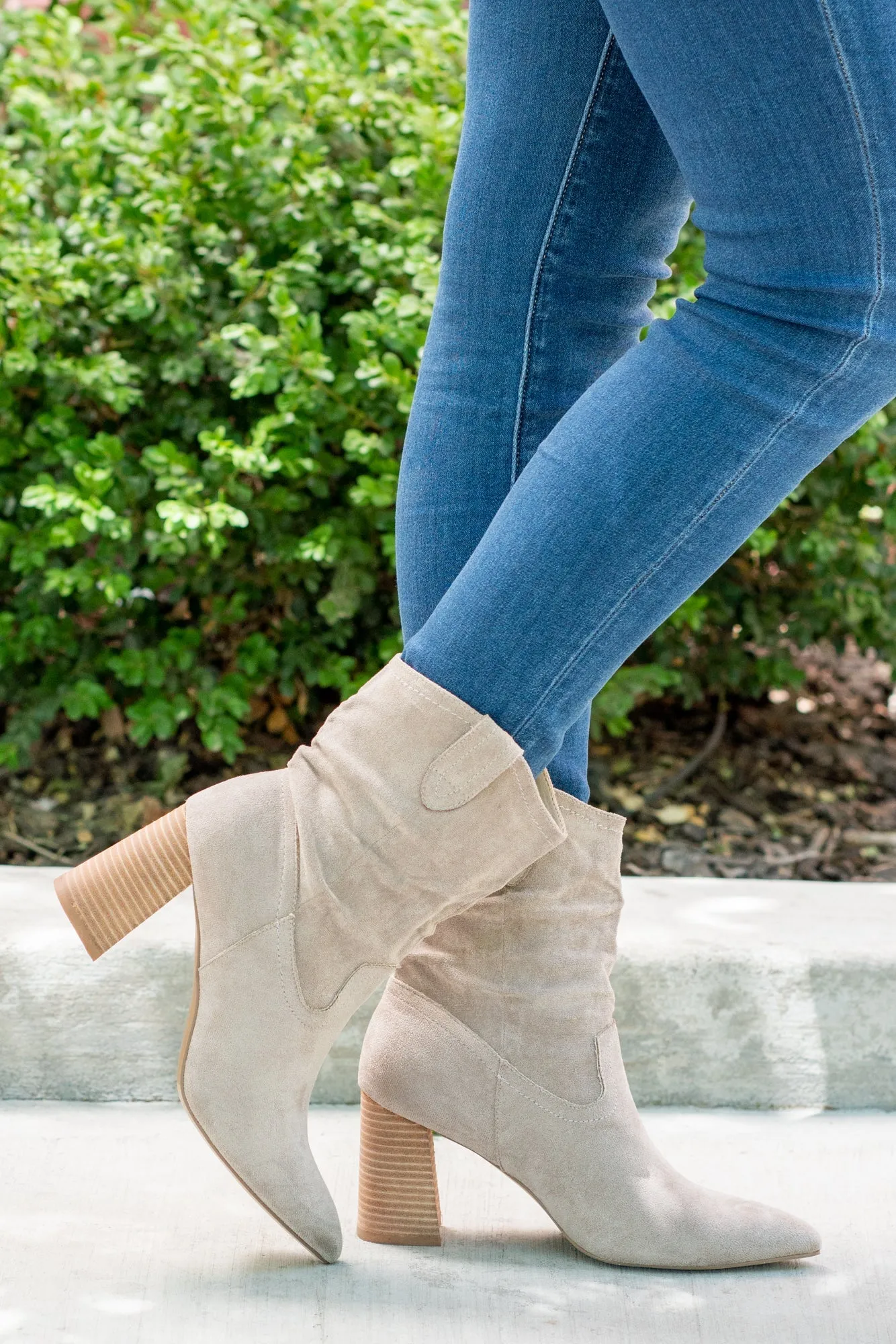 Mavis Slouchy Boots Taupe
