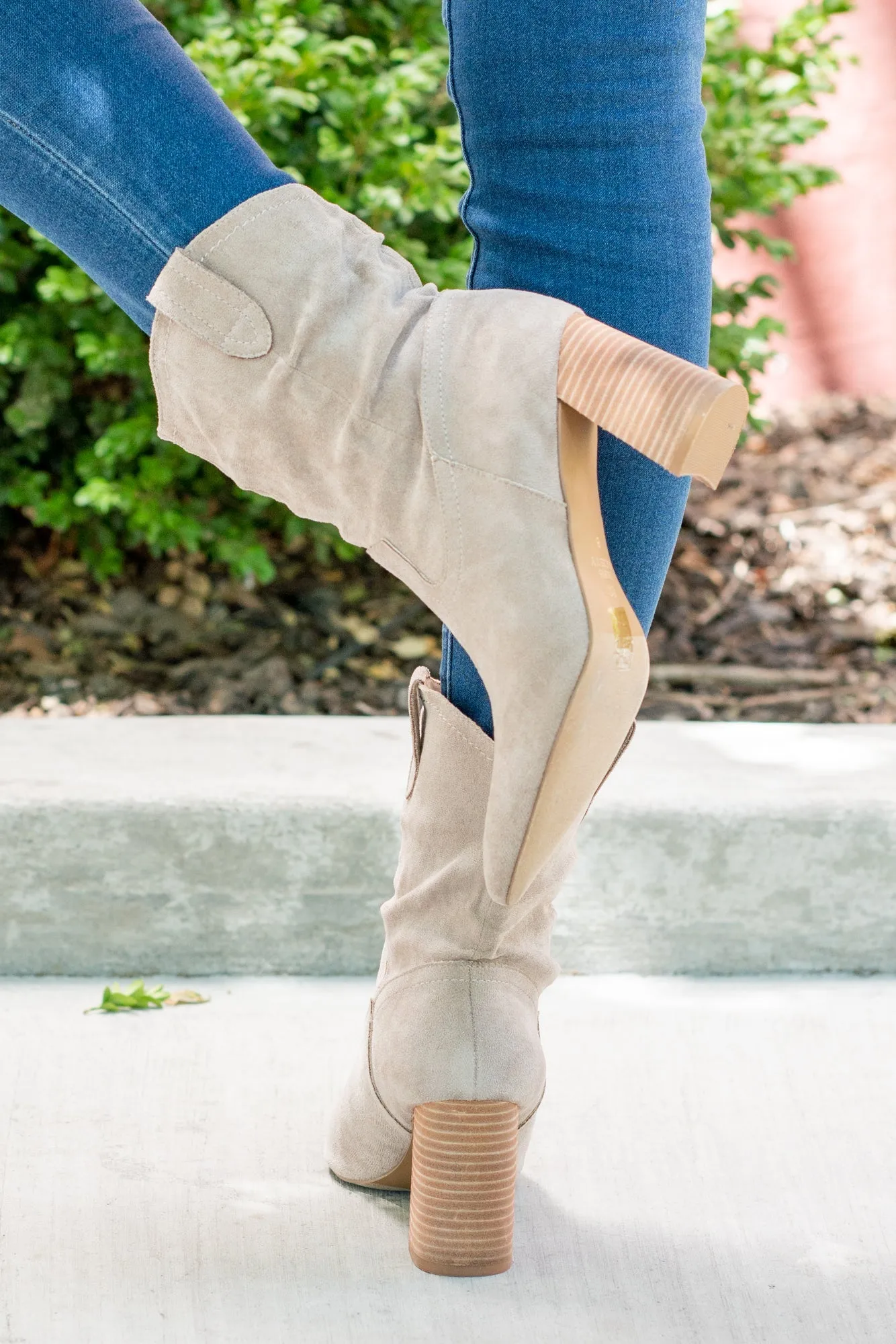 Mavis Slouchy Boots Taupe