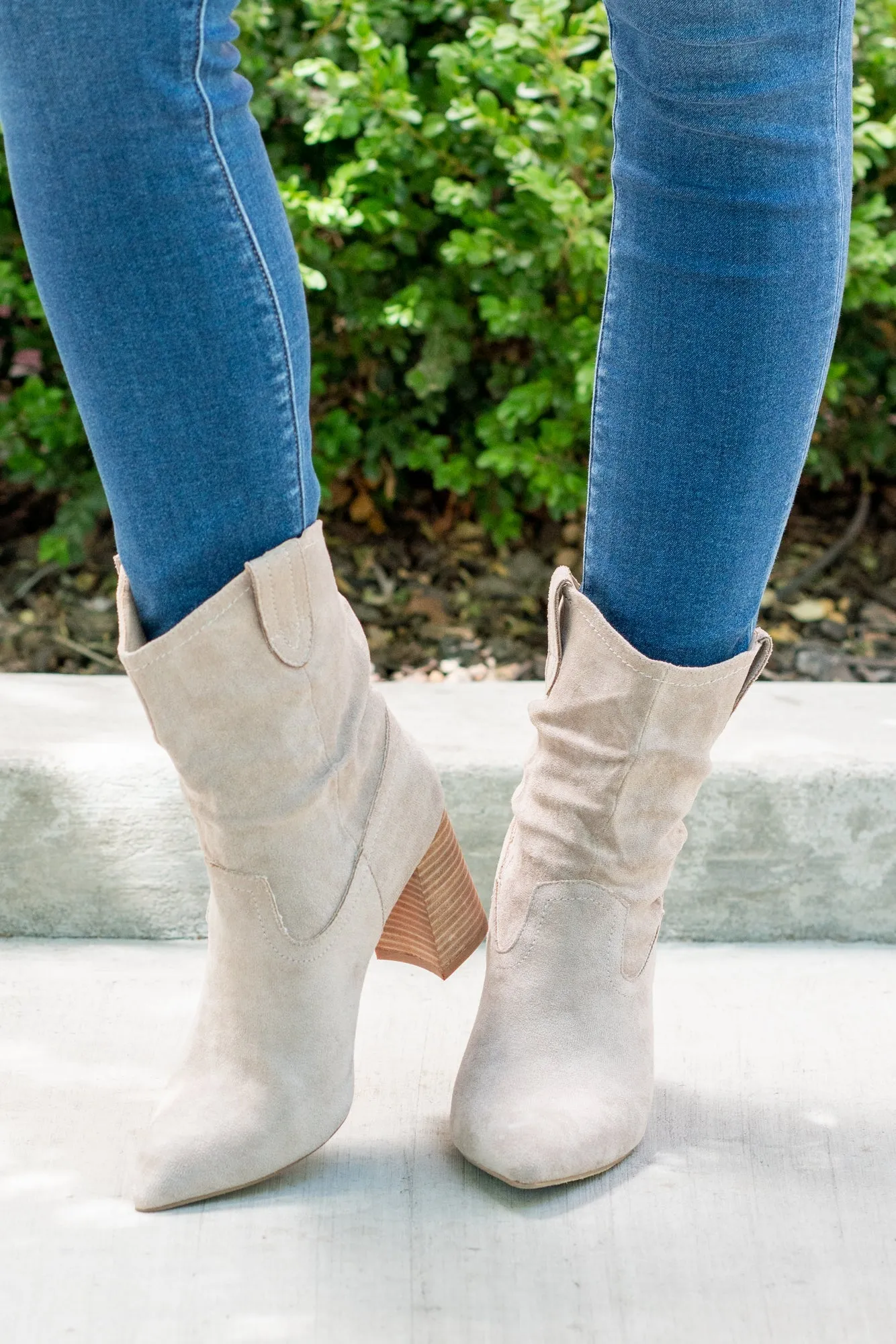 Mavis Slouchy Boots Taupe