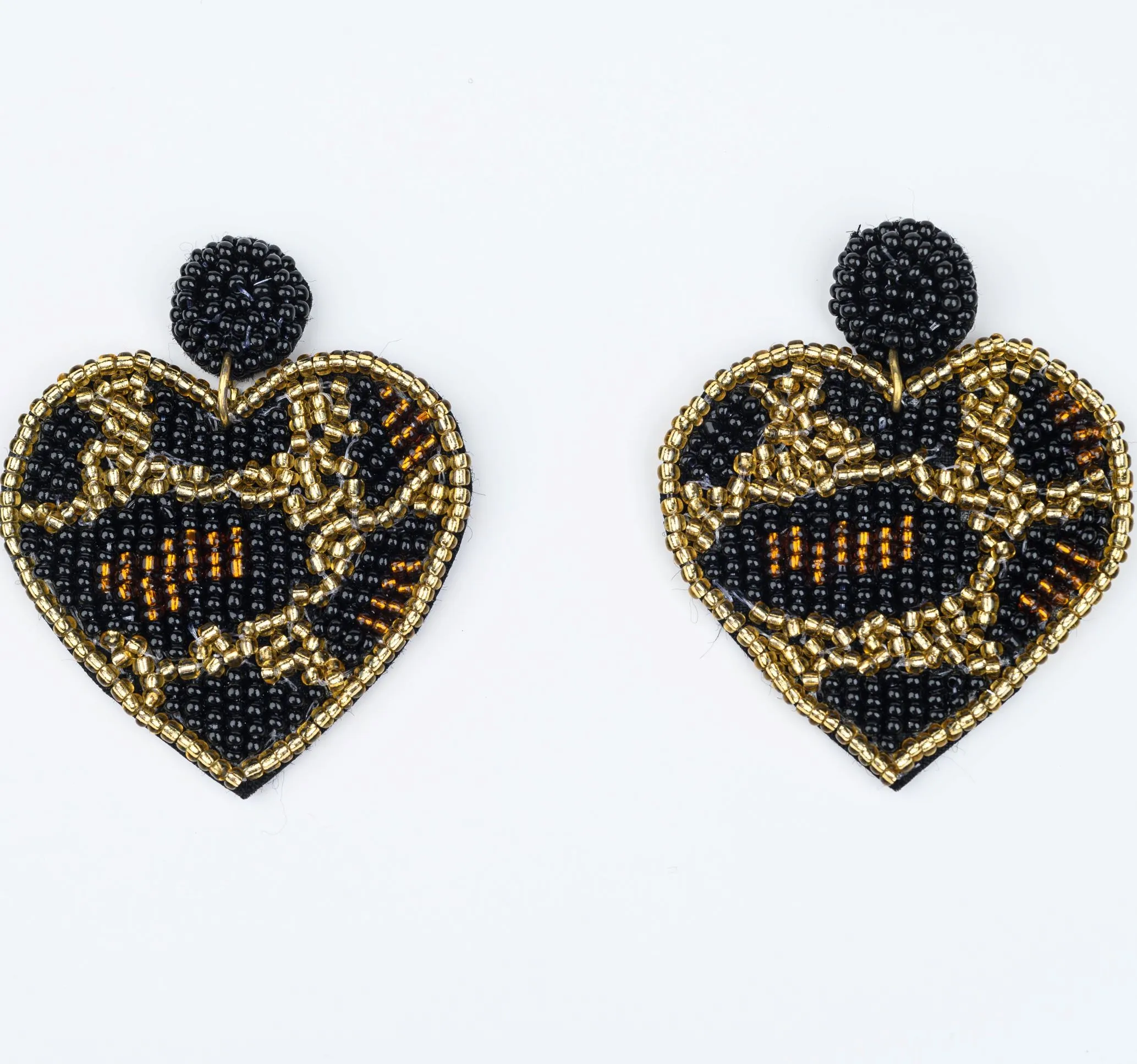 ME™ Leopard Print Beaded Heart Earrings