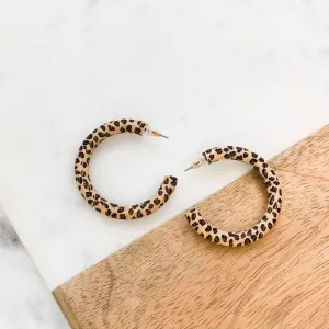 ME™ Wood Leopard Hoop Earrings