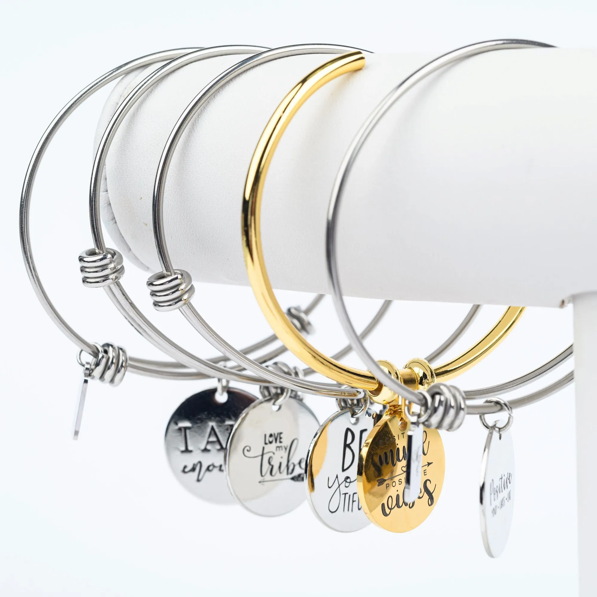 ME™ Word. Love My Tribe Silvertone Bangle