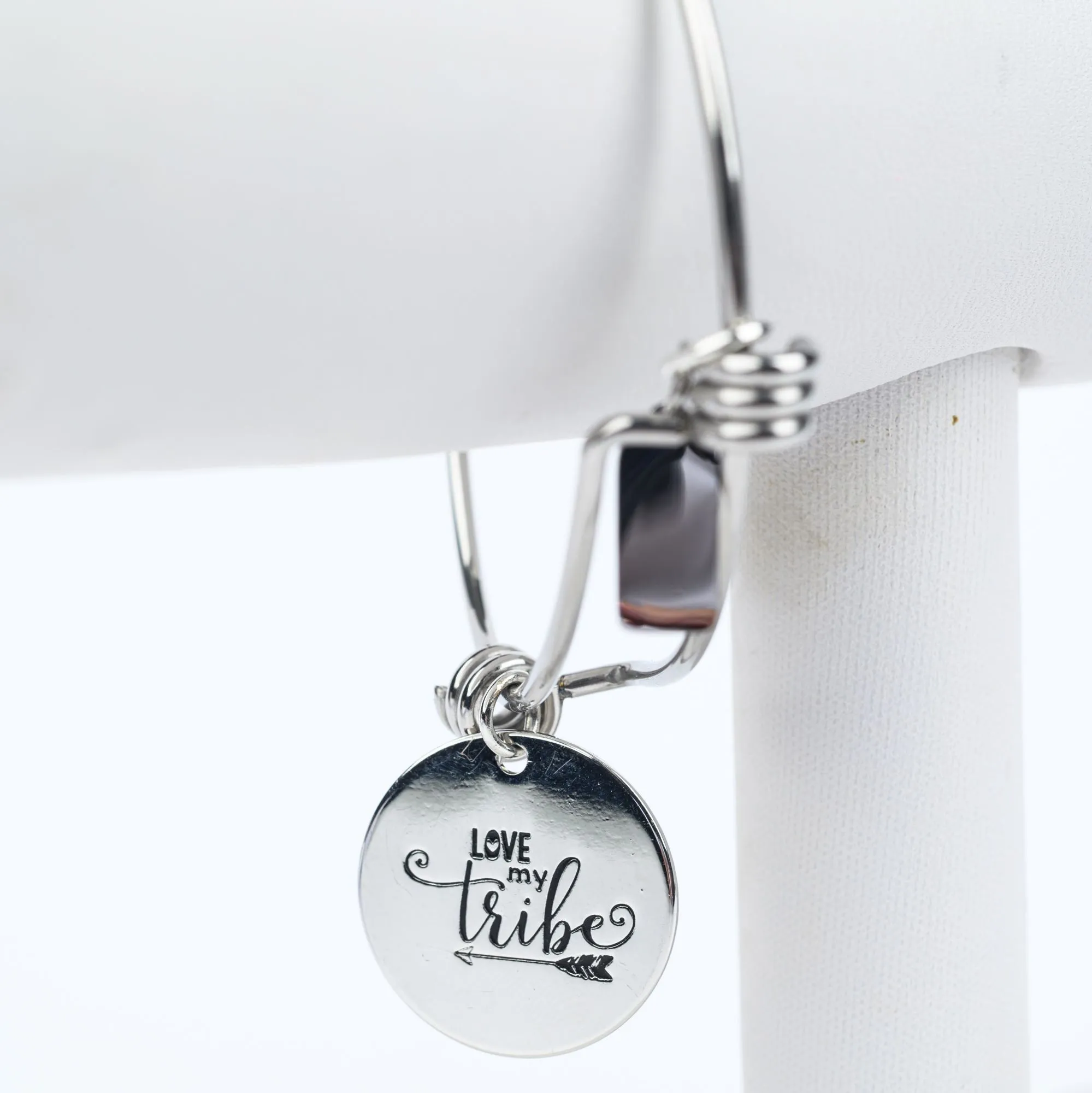 ME™ Word. Love My Tribe Silvertone Bangle