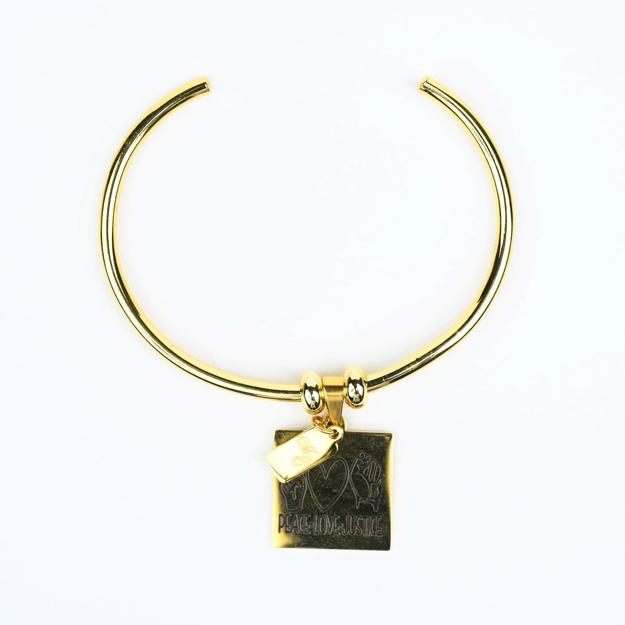 ME™ Word. Peace Love Justice Goldtone Bangle
