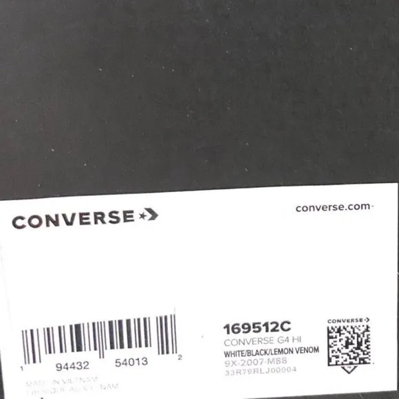 💖MEGA SALE💖Converse Men's 169512C G4   White Black Lemon Venom Mesh Leather